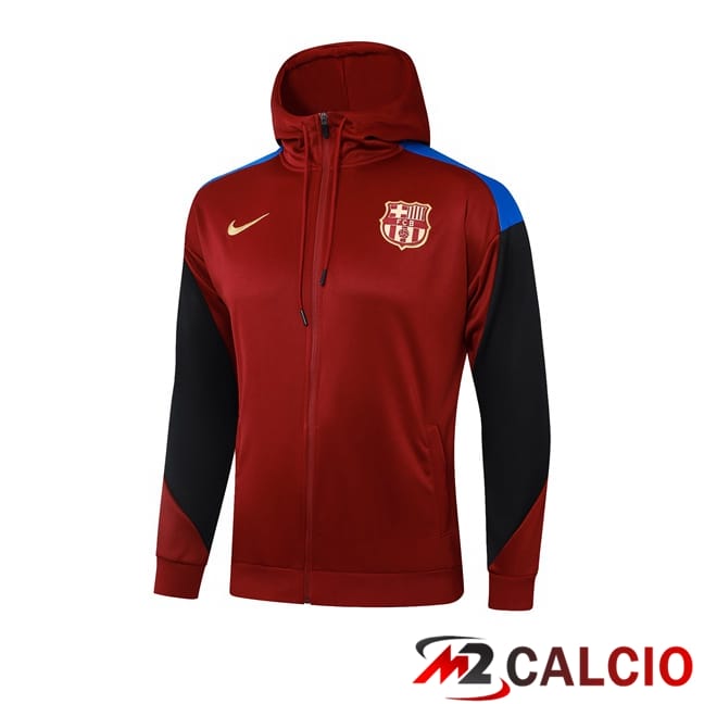 Felpa Con Cappuccio FC Barcellona Rosso 2024/2025