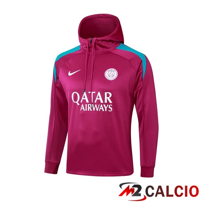 Felpa Con Cappuccio Paris PSG Rosso 2024/2025