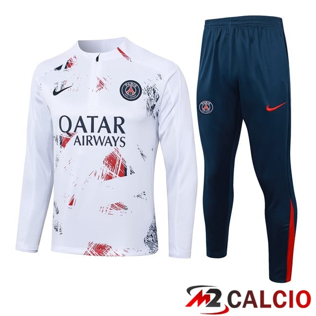 Insieme Tuta Calcio Paris PSG Bianco 2024/2025