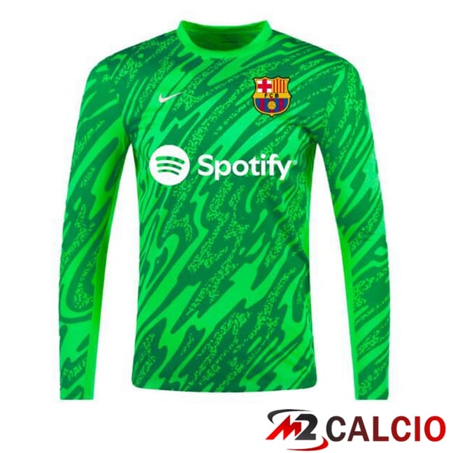 Maglie Calcio FC Barcellona Portiere Manica Lunga Spotify Verde 2024/2025