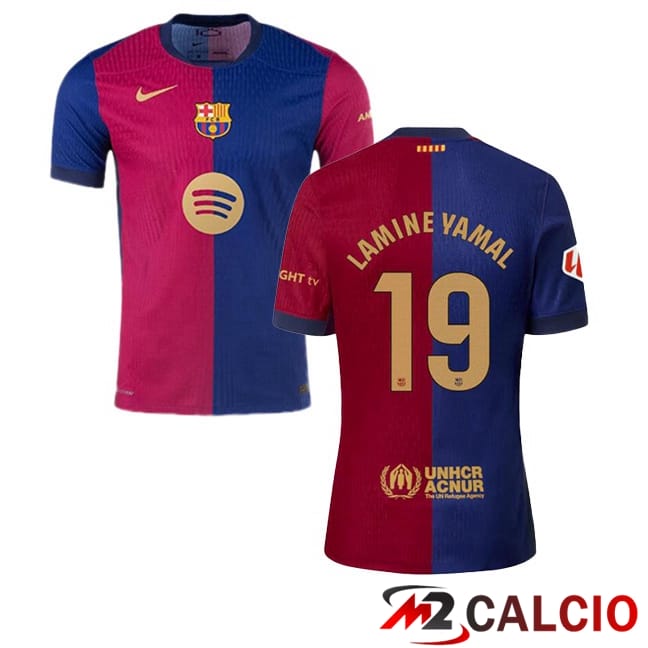 Maglie Calcio FC Barcellona (LAMINE YAMAL 19) Prima Blu Rosso 2024/2025