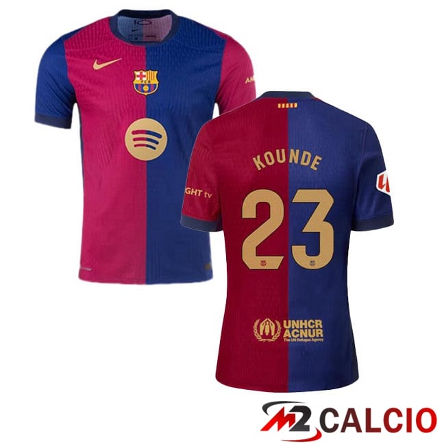 Maglie Calcio FC Barcellona (KOUNDE 23) Prima Blu Rosso 2024/2025