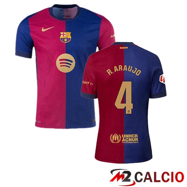 Maglie Calcio FC Barcellona (R. ARAUJO 4) Prima Blu Rosso 2024/2025
