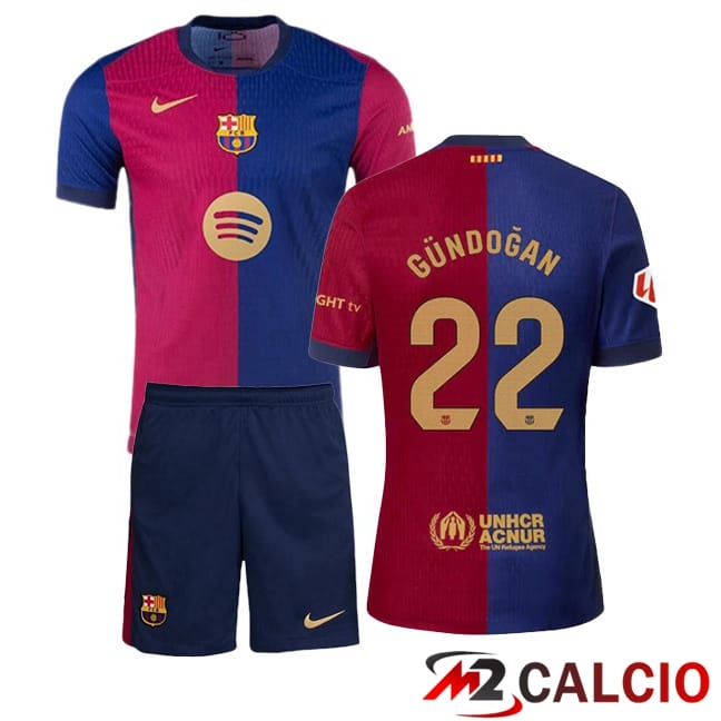 Maglie Calcio FC Barcellona (GÜNDOĞAN 22) Bambino Prima Blu Rosso 2024/2025