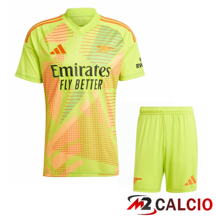 Insieme Maglie Calcio Arsenal Portiere Verde + Pantaloncini 2024/2025