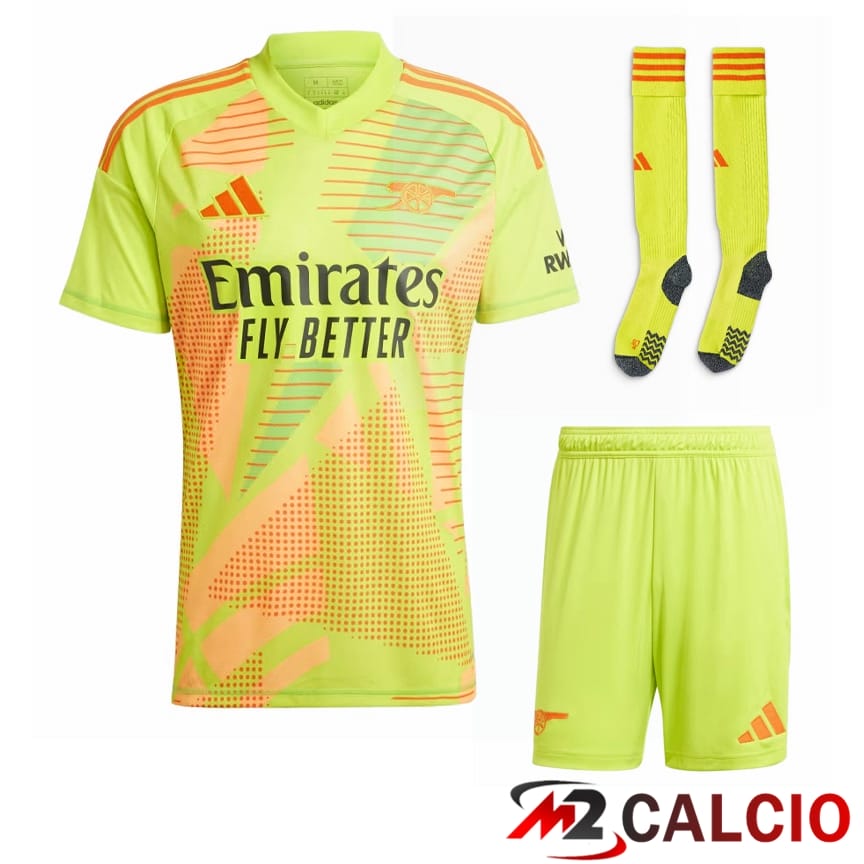 Insieme Maglie Calcio Arsenal Portiere Verde (Pantaloncini + Calzini) 2024/2025