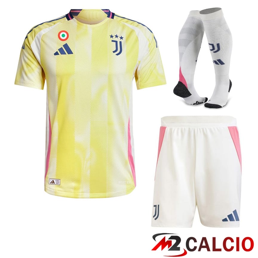 Insieme Maglie Calcio Juventus Seconda (Pantaloncini + Calzini) 2024/2025