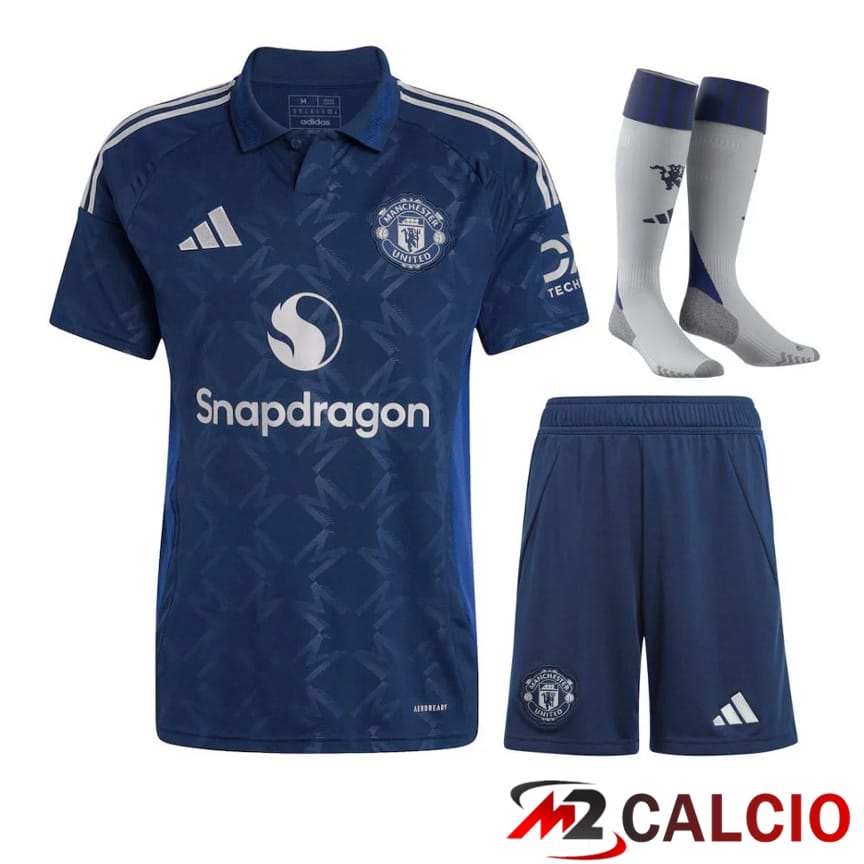 Insieme Maglie Calcio Manchester United Seconda (Pantaloncini + Calzini) 2024/2025