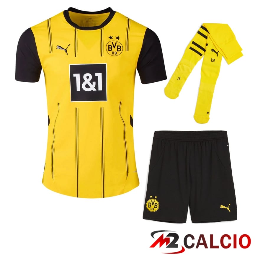 Insieme Maglie Calcio Dortmund BVB Prima (Pantaloncini + Calzini) 2024/2025