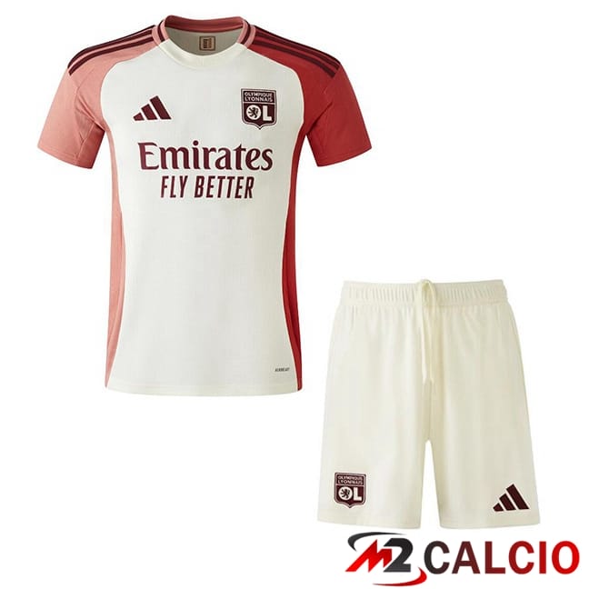 Maglie Calcio Lione OL Bambino Terza Giallo Rosso 2024/2025