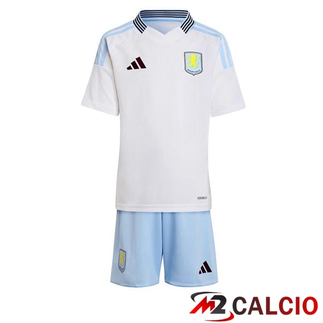 Maglie Calcio Aston Villa Bambino Seconda Bianco 2024/2025