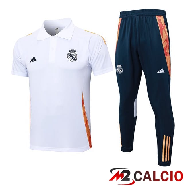 Insieme Polo Real Madrid + Pantaloni Bianco 2024/2025