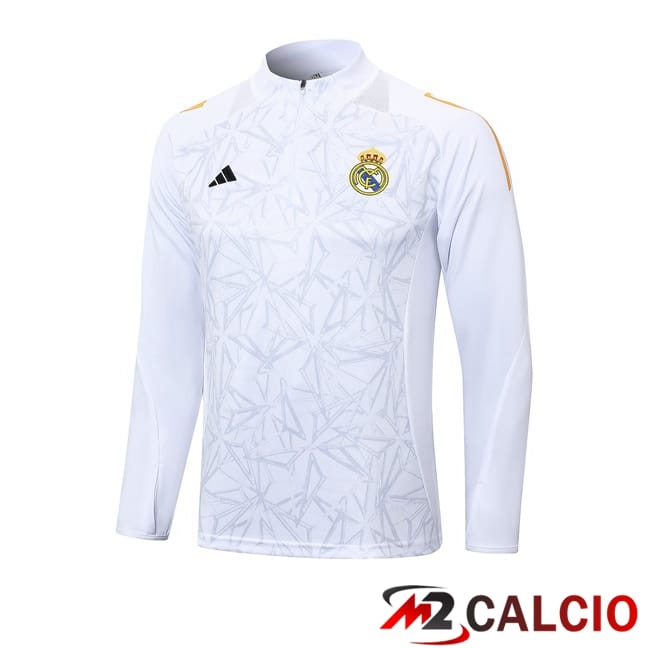 Felpa Allenamento Real Madrid Bianco 2024/2025
