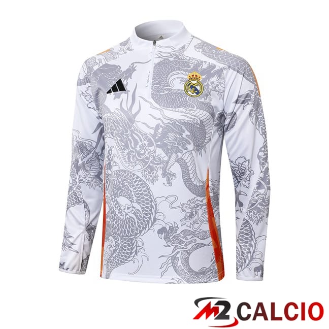 Felpa Allenamento Real Madrid Bianco 2024/2025