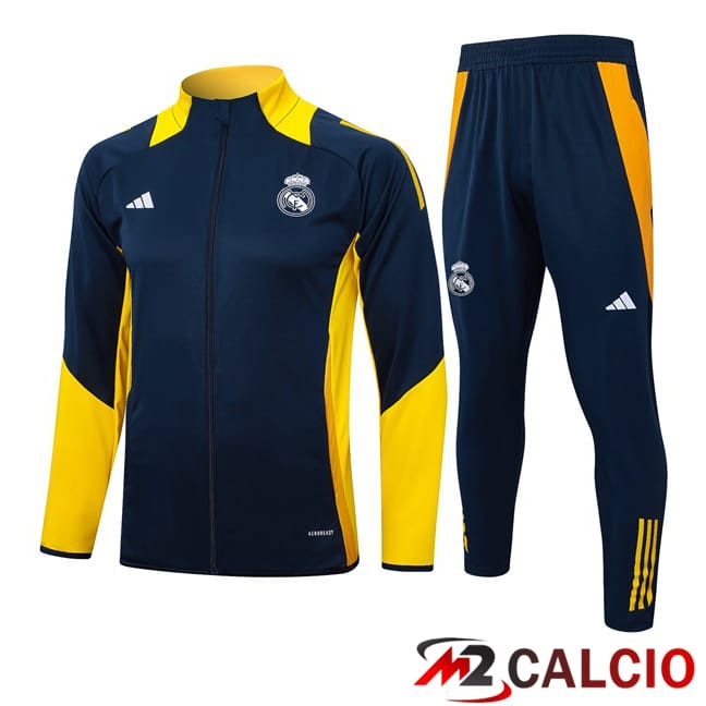 Insieme Tuta Calcio - Giacca Real Madrid Blu Reale Giallo 2024/2025