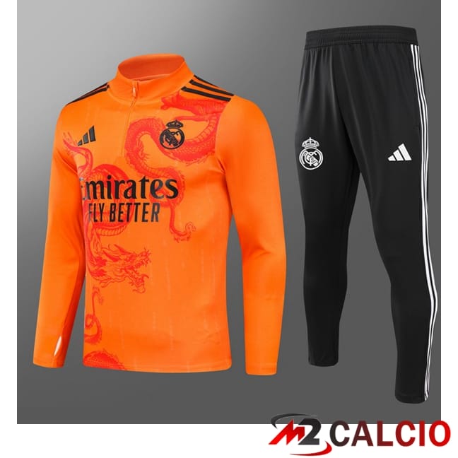 Insieme Tuta Calcio Real Madrid Bambino Arancia 2024/2025