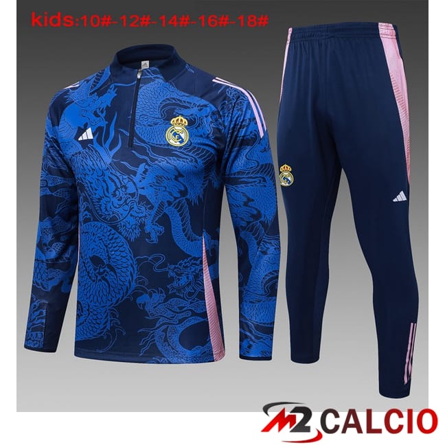 Insieme Tuta Calcio Real Madrid Bambino Blu Reale 2024/2025