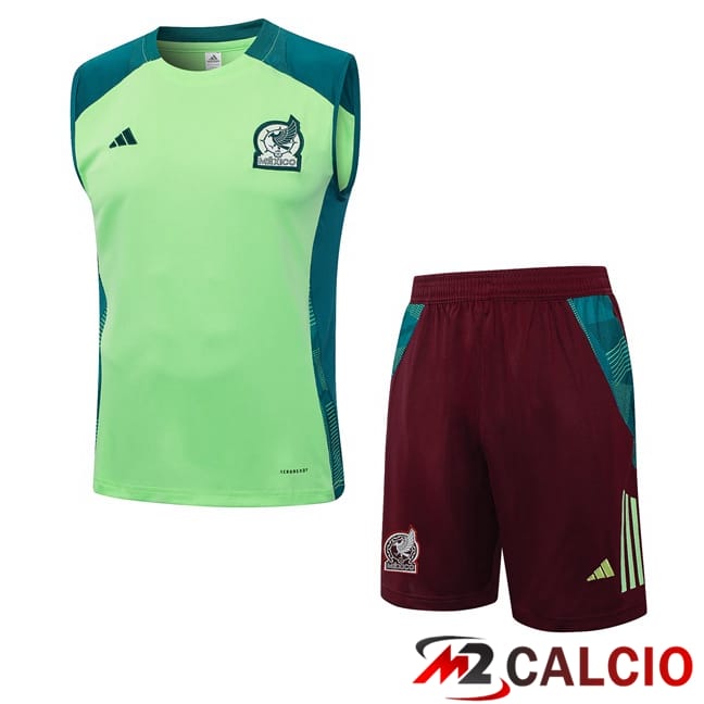 Canotta Allenamento Messico + Pantaloncini Verde 2024/2025