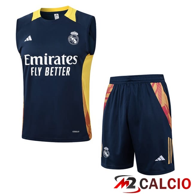 Canotta Allenamento Real Madrid + Pantaloncini Blu Reale 2024/2025