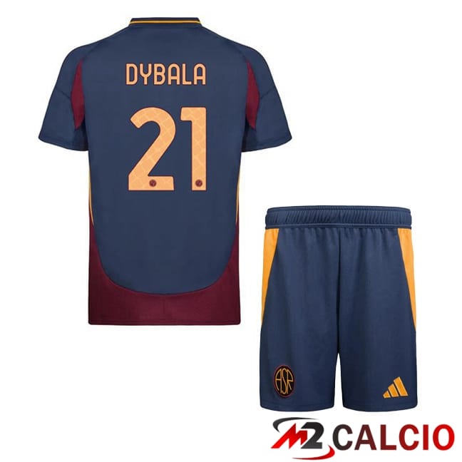 Maglie Calcio AS Roma (DYBALA 21) Bambino Terza Blu Reale 2024/2025