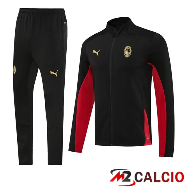 Insieme Tuta Calcio - Giacca AC Milan Nero 2024/2025
