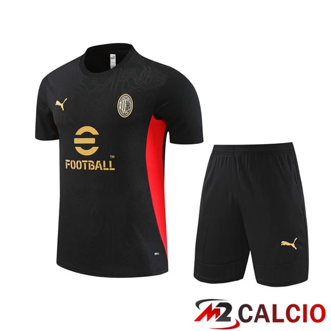 Insieme T Shirt Allenamento AC Milan + Pantaloncini Nero 2024/2025