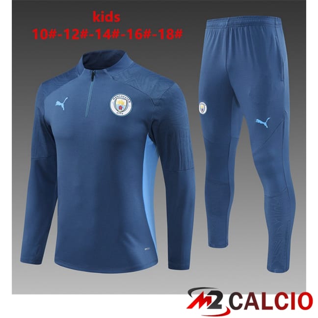 Insieme Tuta Calcio Manchester City Bambino Blu Reale 2024/2025