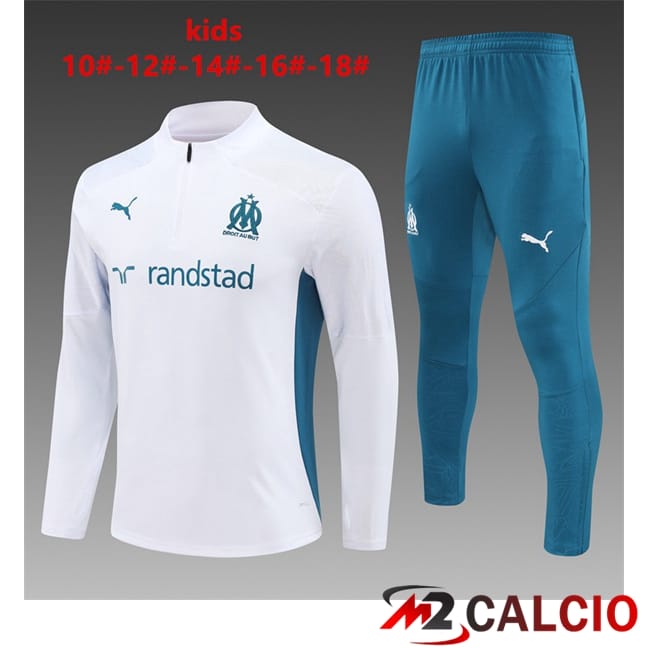 Insieme Tuta Calcio Marsiglia OM Bambino Bianco 2024/2025