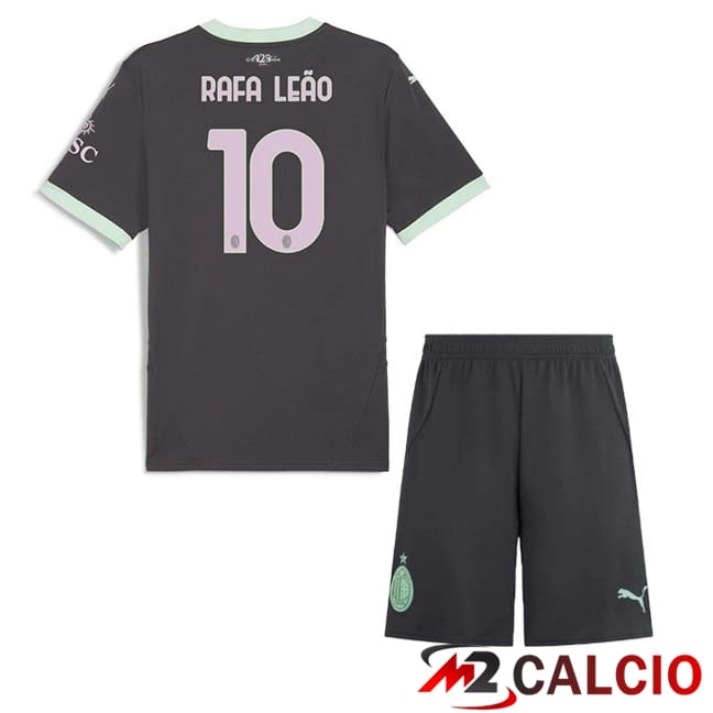Maglie Calcio AC Milan (Rafa Leão 10) Bambino Terza Nero 2024/2025