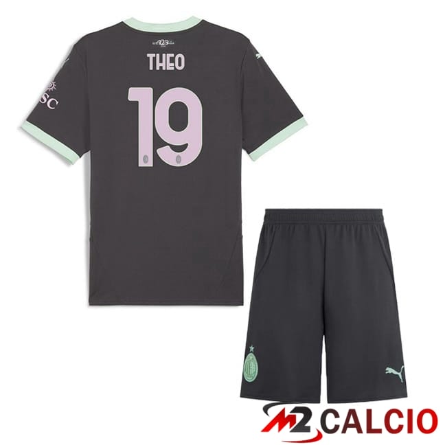 Maglie Calcio AC Milan (THEO 19) Bambino Terza Nero 2024/2025