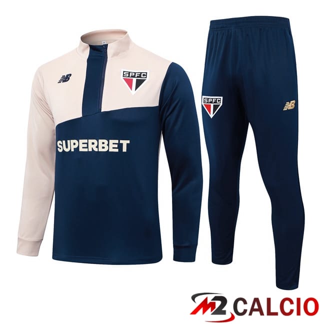 Insieme Tuta Calcio Sao Paulo FC Blu Reale Giallo 2024/2025