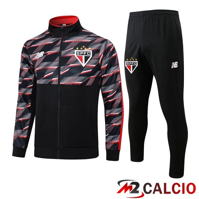 Insieme Tuta Calcio - Giacca Sao Paulo FC Nero 2024/2025