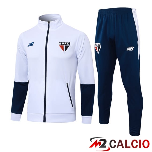 Insieme Tuta Calcio - Giacca Sao Paulo FC Bianco 2024/2025