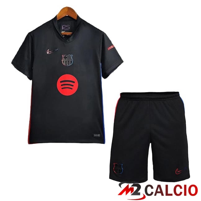 Maglie Calcio FC Barcellona Bambino Seconda Nero 2024/2025