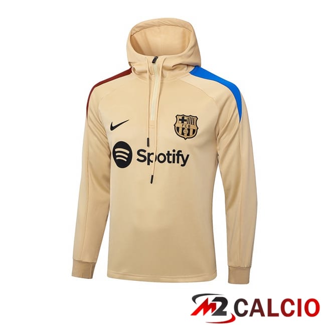 Felpa Con Cappuccio FC Barcellona Giallo 2024/2025