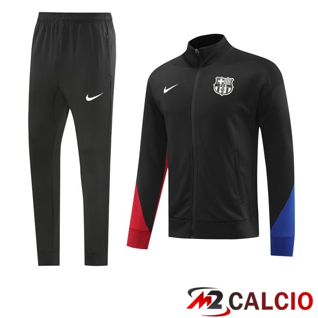 Insieme Tuta Calcio - Giacca FC Barcellona Nero 2024/2025