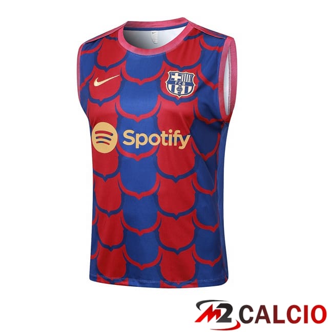 Canotta Allenamento FC Barcellona Rosso Blu 2024/2025