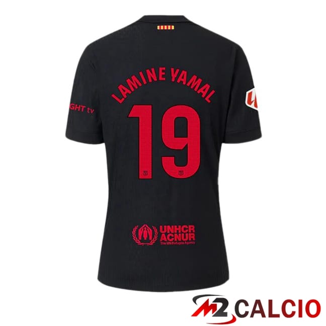 Maglie Calcio FC Barcellona (LAMINE YAMAL 19) Seconda Nero 2024/2025