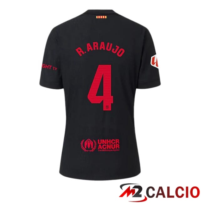 Maglie Calcio FC Barcellona (R. ARAUJO 4) Seconda Nero 2024/2025