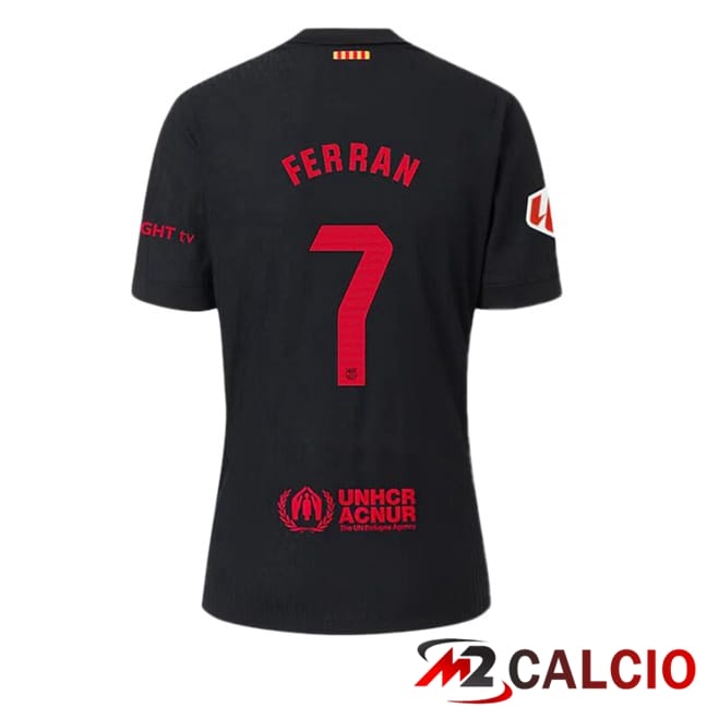 Maglie Calcio FC Barcellona (FERRAN 7) Seconda Nero 2024/2025