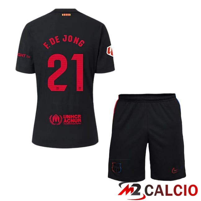 Maglie Calcio FC Barcellona (F. DE JONG 21) Bambino Seconda Nero 2024/2025