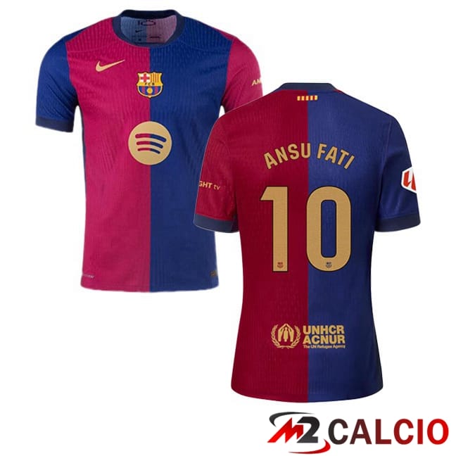 Maglie Calcio FC Barcellona (ANSU FATI 10) Prima Blu Rosso 2024/2025