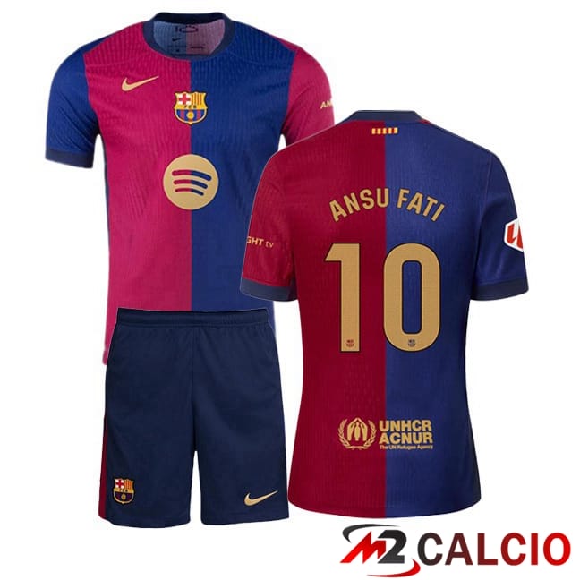 Maglie Calcio FC Barcellona (ANSU FATI 10) Bambino Prima Blu Rosso 2024/2025