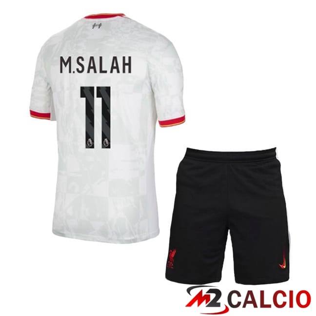Maglie Calcio FC Liverpool (M.SALAH 11) Bambino Terza Bianco 2024/2025