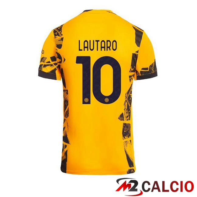 Maglie Calcio Inter Milan (LAUTARO 10) Terza Giallo 2024/2025