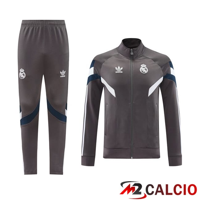 Insieme Tuta Calcio - Giacca Real Madrid Grigio 2024/2025