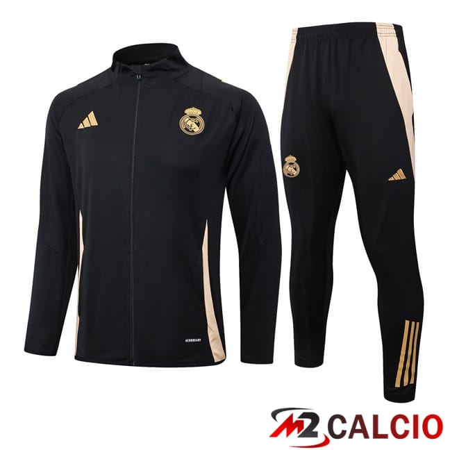 Insieme Tuta Calcio - Giacca Real Madrid Nero 2024/2025