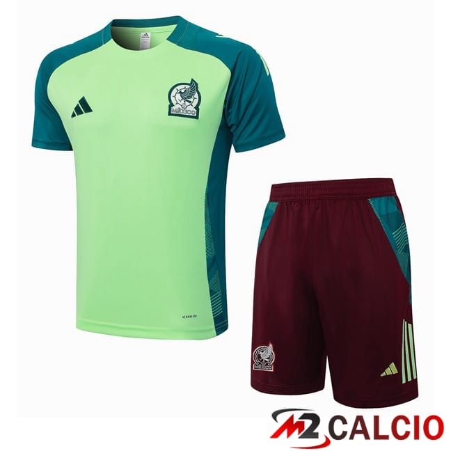 Insieme T Shirt Allenamento Messico + Pantaloncini Verde 2024/2025