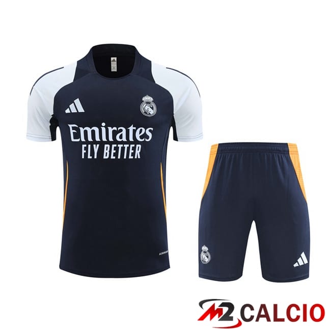 Insieme T Shirt Allenamento Real Madrid + Pantaloncini Blu Reale 2024/2025