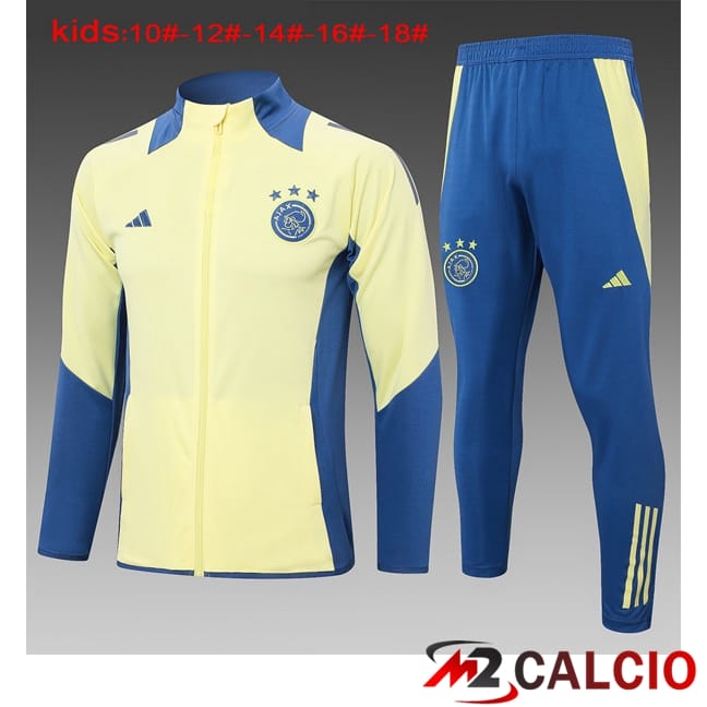 Insieme Tuta Calcio - Giacca AFC Ajax Bambino Giallo 2024/2025